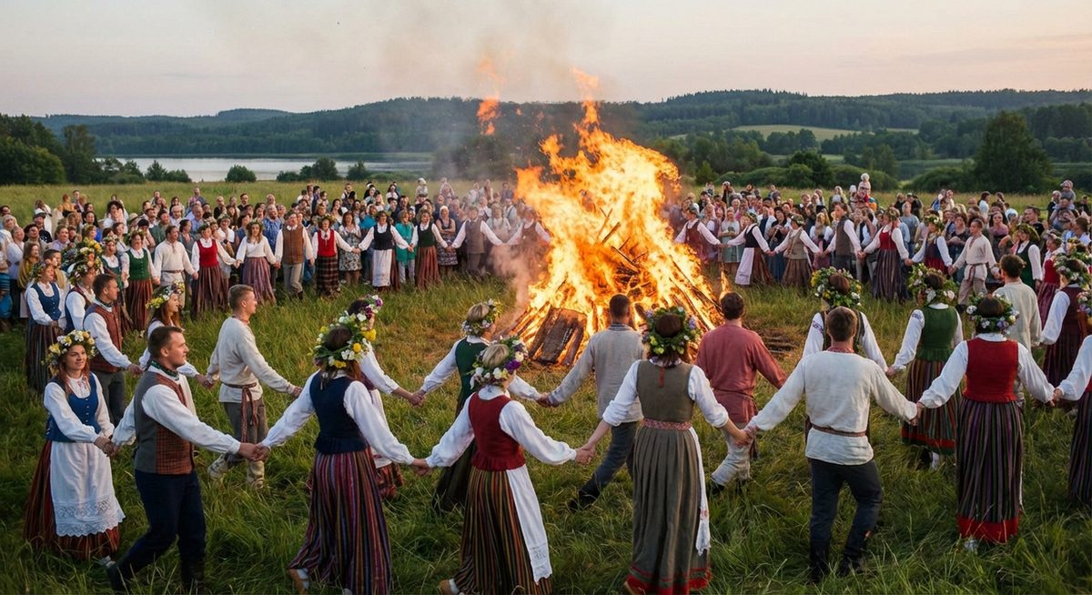 Sommersonnenwende mit Sonnenwendfeuer
